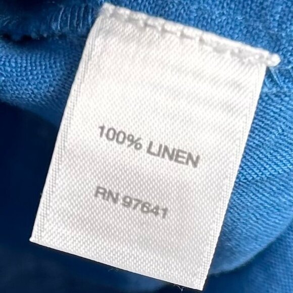 Pure Jill Size Large Linen Shift Dress Blue Travel Casual Summer - Picture 4 of 6
